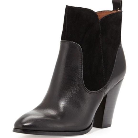 Donald J Pliner Black Leather Sesso Ankle Booties - Picture 1 of 14
